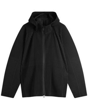 Homme Plissé Issey Miyake Pleated Zip Hoody - Black