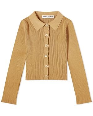 Our Legacy Long Sleeve Mazzy Knit Polo Shirt - Natural