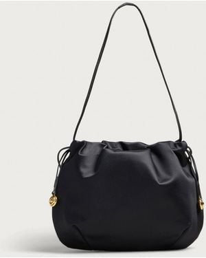 Liffner Charm Pouch Satin Shoulder Bag - Black