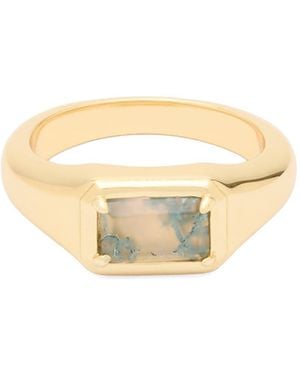 Serge Denimes Moss Agate Ring - Metallic