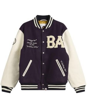 A Bathing Ape Varsity Jacket - Blue