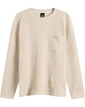 FRIZMWORKS Oversized Waffle Pocket Long Sleeve T-Shirt - Natural