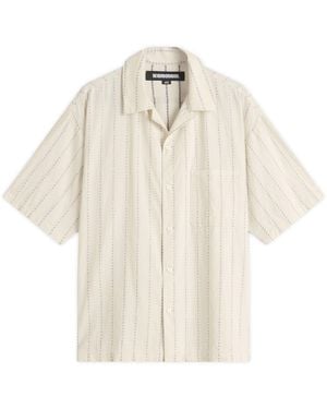 Neighborhood Dobby Stripe Hawaiian Shirt - Natural