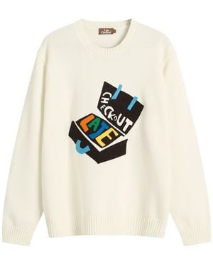 Late Checkout Suitcase Jumper - White