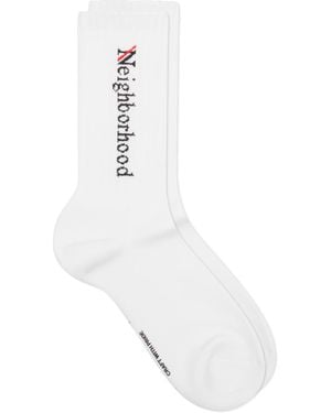 Neighborhood Logo Socks - White