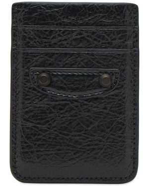 Balenciaga Arena Leather Card Holder - Black