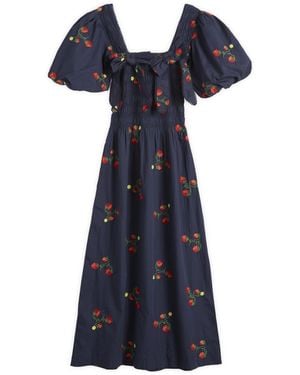 Damson Madder Lauren Midi Dress - Blue