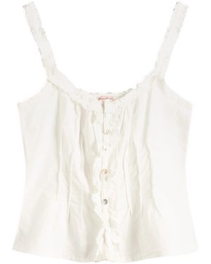 Fruity Booty Broderie Top - White