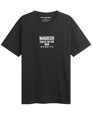 Maharishi Paper Cut Kirin T-Shirt - Black