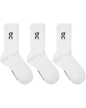 On Shoes Logo Sock High 3P - White