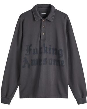 Fucking Awesome Blackletter Rugby Shirt - Grey