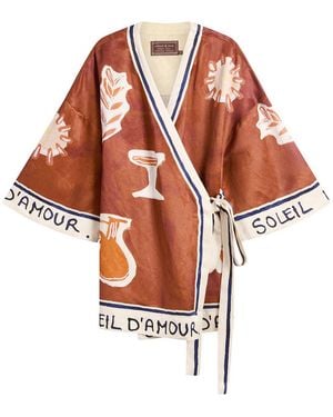 ALÉMAIS Soleil D'Amour Wrap Mini Dress - Brown