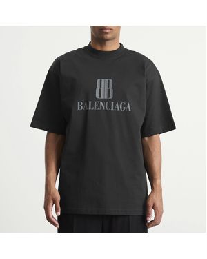 BALENCIAGA ♪ Nano Bb Tシャツ ミディアムフィット ホワイト の ウィメンズ International Tシャツ ミディアム
