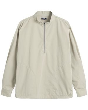 Beams Plus Tech Stand Collar Pullover - White