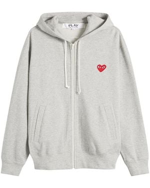 COMME DES GARÇONS PLAY Emblem Zip Hoodie - Gray