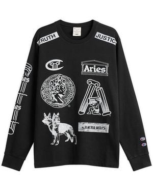 Champion X Aries Sponsor Long Sleeve T-Shirt - Black