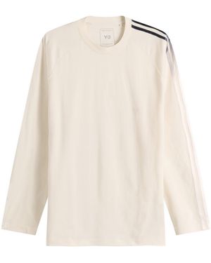 Y-3 Oversized Gradient Stripes Long Sleeve T-Shirt - White