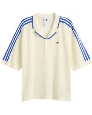 adidas Knitted Short Sleeve Shirt - White