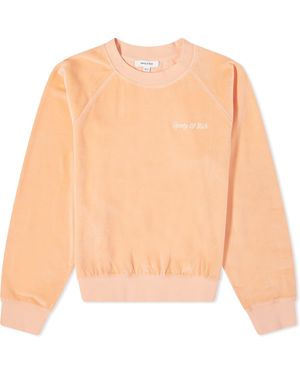 Sporty & Rich Italic Logo Raglan Crew Sweat - Orange