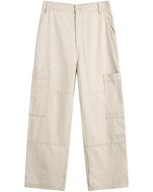 Jacquemus Cotton Cargo Trousers - Natural