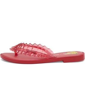 Melissa X Ganni Thong Kitten Heel Sandals - Pink