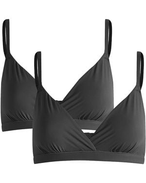 Skims Fits Everybody Bundle Crossover Bralette 2 Pack - Black