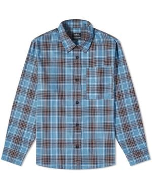 A.P.C. Graham Check Overshirt - Blue