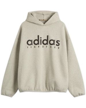 Adidas x FOG Adidas X Fear Of God Heather Cotton Fleece Hoodie - Gray