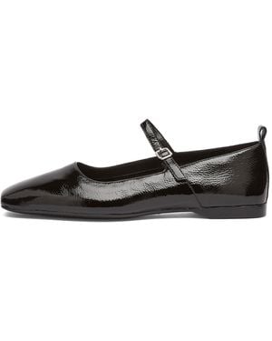 Vagabond Shoemakers Delia Square Toe Leather Ballet Shoes - Black