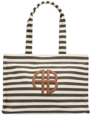 Anine Bing Lara Stripe Tote - Metallic