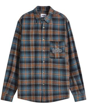 Butter Goods Swirl Plaid Shirt - Blue