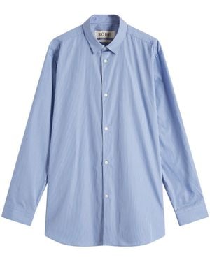 Rohe Stripe Long Sleeve Shirt - Blue