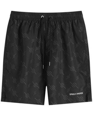 Daily Paper Irregular Monogram Swim Shorts - Black