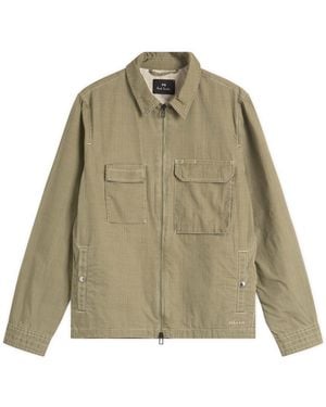Paul Smith Zip Front Pocket Overshirt Jacket - Green