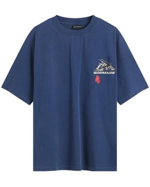 God Made Gm Logo Wrapped T-Shirt - Blue