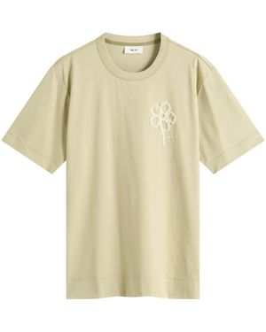 NN07 Pedro Embroidered Flower T-Shirt - Yellow