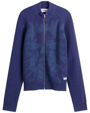 Butter Goods Shout Zip Knit Jumper - Blue
