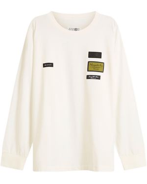 Maison Margiela Mm6 Tailored Labels Long Sleeve T-Shirt - White