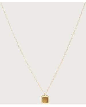 Common Lines Tiger Eye Pendant Necklace - Metallic
