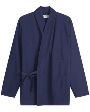 Universal Works Seersucker Kyoto Work Jacket - Blue