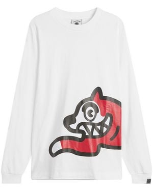 ICECREAM Jumbo Running Dog Long Sleeve T-Shirt - White