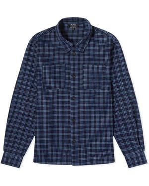 A.P.C. Joe Check Overshirt - Blue