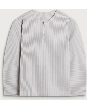 Homme Plissé Issey Miyake Pleated Long Sleeve Top - Grey