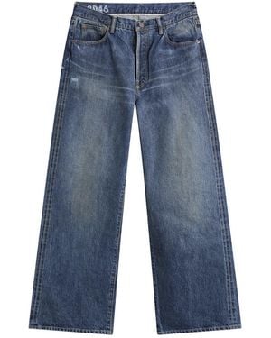 Visvim Social Sculpture 01 Wide Damaged Jeans - Blue