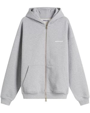 Annie Hood Mini Logo Zip Hoodie - Gray