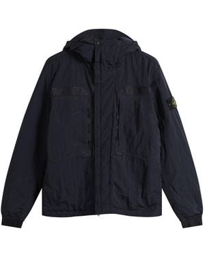 Stone Island Warp Rib Nylon-Tc Hooded Jacket - Blue