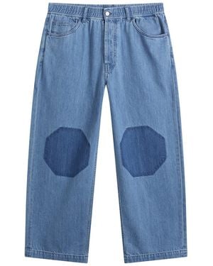 EBIT Octagon Patch Denim Jeans - Blue