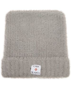 CASABLANCA Fluffy Nylon Square Hat - Grey