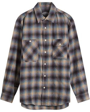 FRIZMWORKS Flannel Check Work Shirt - Grey