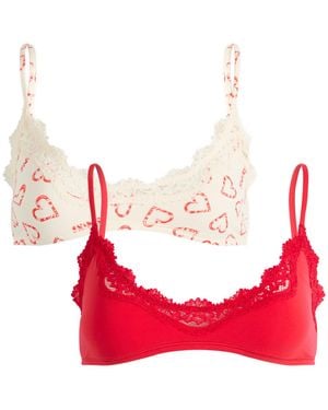 Skims Fits Everybody Lace Scoop Bralette 2 Pack - Red